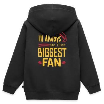 Biggest Fan American Football Mannschaft - Kinder Premium Organic Zip Hoodie - Schwarz - Hinten - AI Model Kid Male (0cm)