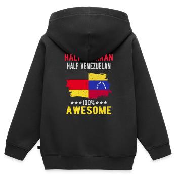 Half German Half Venezuelan - Kids Premium Organic Zip-up Hoodie - black - Back - AI Model Kid Male (0cm)