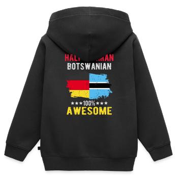 Half German Half Batswana - Kids Premium Organic Zip-up Hoodie - black - Back - AI Model Kid Male (0cm)