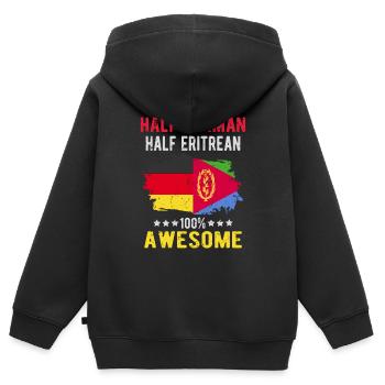 Half German Half Eritrean - Kids Premium Organic Zip-up Hoodie - black - Back - AI Model Kid Male (0cm)