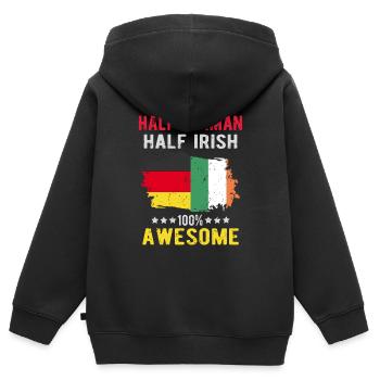 Half German Half Irish - Kids Premium Organic Zip-up Hoodie - black - Back - AI Model Kid Male (0cm)