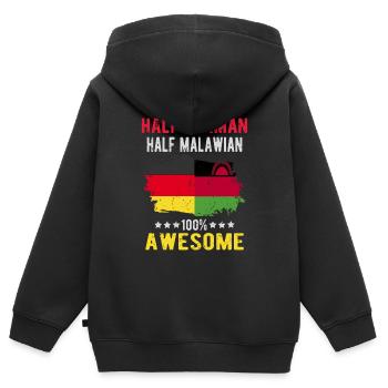 Half German Half Malawi - Kids Premium Organic Zip-up Hoodie - black - Back - AI Model Kid Male (0cm)