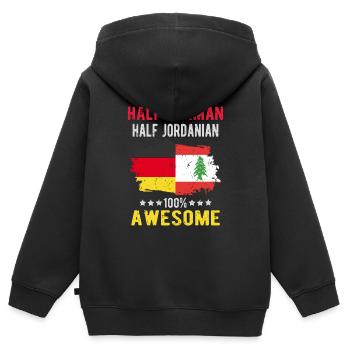 Half German Half Jordanian - Kids Premium Organic Zip-up Hoodie - black - Back - AI Model Kid Male (0cm)
