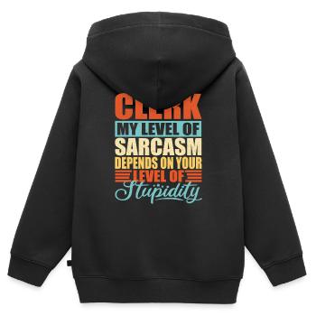 Sachbearbeiter Angestellter Büro Beamter - Kinder Premium Organic Zip Hoodie - Schwarz - Hinten - AI Model Kid Male (0cm)