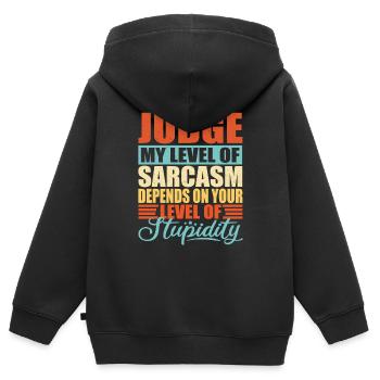 Richter sarkasmus Lustiger Richter - Kinder Premium Organic Zip Hoodie - Schwarz - Hinten - AI Model Kid Male (0cm)