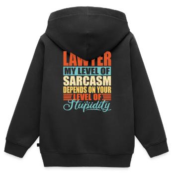 Anwalt sarkasmus Anwalt Geschenk - Kinder Premium Organic Zip Hoodie - Schwarz - Hinten - AI Model Kid Male (0cm)