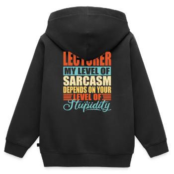 Dozent Dozentin sarkasmus Lustige Dozent - Kinder Premium Organic Zip Hoodie - Schwarz - Hinten - AI Model Kid Male (0cm)