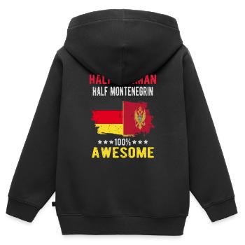 Half German half Montenegrins - Kids Premium Organic Zip-up Hoodie - black - Back - AI Model Kid Male (0cm)