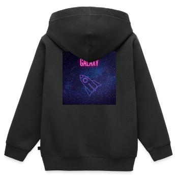 Galaxy V 1 - Sweat Premium à capuche zippé enfant bio - noir - Dos - AI Model Kid Male (0cm)