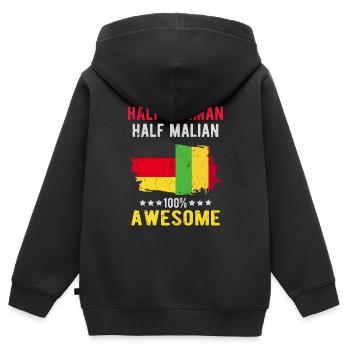 Half German half Malians - Kids Premium Organic Zip-up Hoodie - black - Back - AI Model Kid Male (0cm)