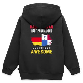 Half German half Panamania - Kids Premium Organic Zip-up Hoodie - black - Back - AI Model Kid Male (0cm)