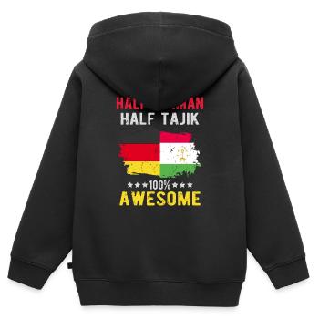 Half German half Tajiks - Kids Premium Organic Zip-up Hoodie - black - Back - AI Model Kid Male (0cm)
