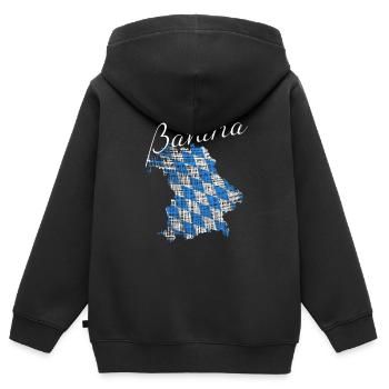 Bayern - Kinder Premium Organic Zip Hoodie - Schwarz - Hinten - AI Model Kid Male (0cm)