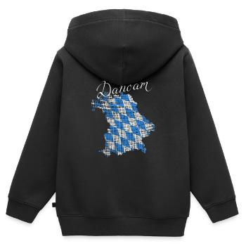 Dahoam in Bayern - Kinder Premium Organic Zip Hoodie - Schwarz - Hinten - AI Model Kid Male (0cm)