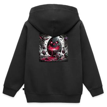 Horror Osterei Dämonisch Zombie Vollmond - Kinder Premium Organic Zip Hoodie - Schwarz - Hinten - AI Model Kid Male (0cm)