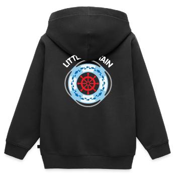 Small captain with lifebuoy and steering wheel - Kids Premium Organic Zip-up Hoodie - black - Back - AI Model Kid Male (0cm)