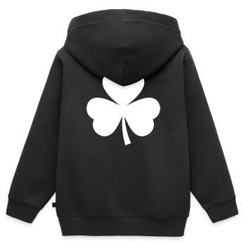 kleeblatt - Kinder Premium Organic Zip Hoodie - Schwarz - Hinten - AI Model Kid Male (0cm)