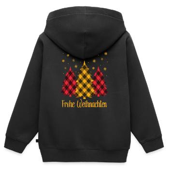 Frohe Weihnachten German Christmas Trees Holiday - Kinder Premium Organic Zip Hoodie - Schwarz - Hinten - AI Model Kid Male (0cm)