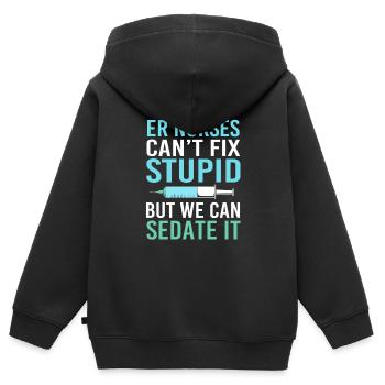 Notfall Krankenschwester - Kinder Premium Organic Zip Hoodie - Schwarz - Hinten - AI Model Kid Male (0cm)