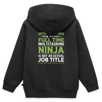 Construction site drywall assembly fitter - Kids Premium Organic Zip-up Hoodie - black - Back - AI Model Kid Male (0cm)