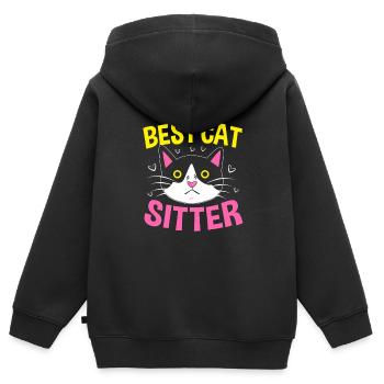 Pet Sitter Pets Babysitter - Kids Premium Organic Zip-up Hoodie - black - Back - AI Model Kid Male (0cm)