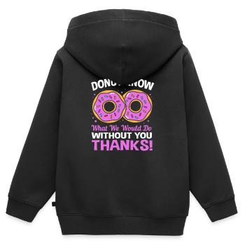 Employé de la semaine Employé du mois - Sweat Premium à capuche zippé enfant bio - noir - Dos - AI Model Kid Male (0cm)