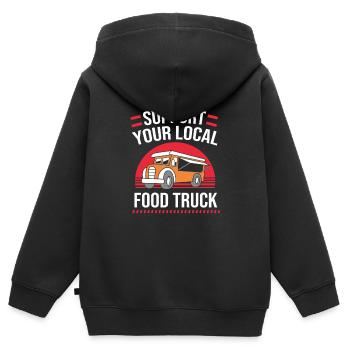 Imbiss Food Truck - Kinder Premium Organic Zip Hoodie - Schwarz - Hinten - AI Model Kid Male (0cm)
