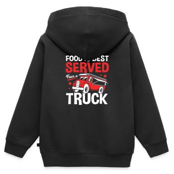 Imbiss Food Truck - Kinder Premium Organic Zip Hoodie - Schwarz - Hinten - AI Model Kid Male (0cm)