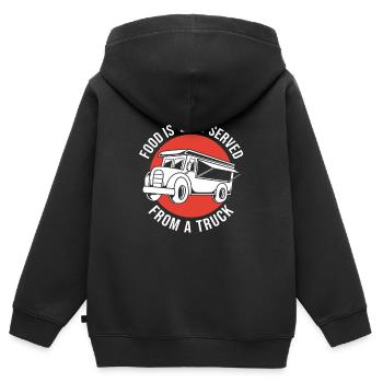 Imbiss Food Truck - Kinder Premium Organic Zip Hoodie - Schwarz - Hinten - AI Model Kid Male (0cm)
