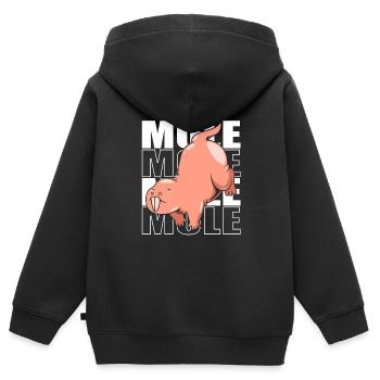 Chiot de sable - Sweat Premium à capuche zippé enfant bio - noir - Dos - AI Model Kid Male (0cm)