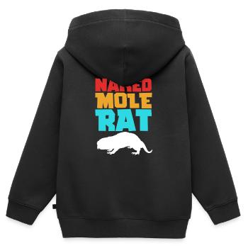 Chiot de sable - Sweat Premium à capuche zippé enfant bio - noir - Dos - AI Model Kid Male (0cm)