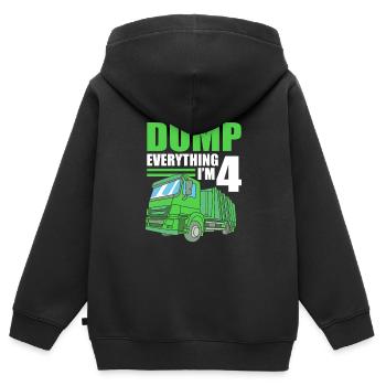 Müllwagen Müllauto Müllmann Mülleimer - Kinder Premium Organic Zip Hoodie - Schwarz - Hinten - AI Model Kid Male (0cm)