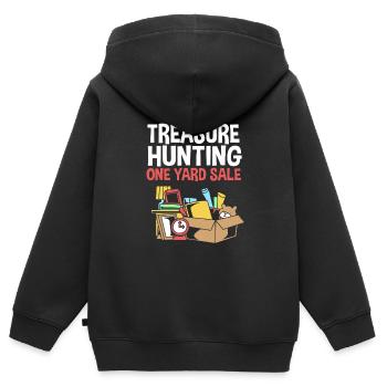 Flea market flea market - Kids Premium Organic Zip-up Hoodie - black - Back - AI Model Kid Male (0cm)