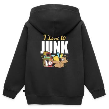 Flohmarkt Trödelmarkt - Kinder Premium Organic Zip Hoodie - Schwarz - Hinten - AI Model Kid Male (0cm)
