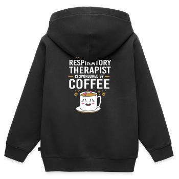 Respiration Respiration Inhalothérapeute Oxygène - Sweat Premium à capuche zippé enfant bio - noir - Dos - AI Model Kid Male (0cm)