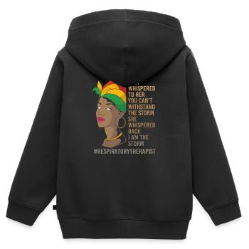 Breathing Breathing Respiratory Therapist Oxygen - Kids Premium Organic Zip-up Hoodie - black - Back - AI Model Kid Male (0cm)