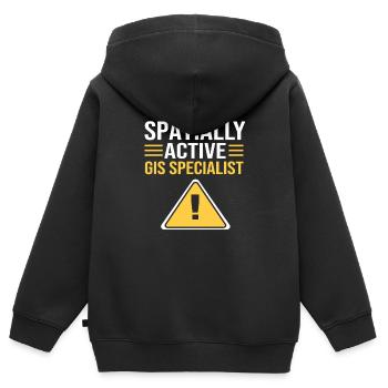 GIS Kartografie Kartograf Geography Geografie - Kinder Premium Organic Zip Hoodie - Schwarz - Hinten - AI Model Kid Male (0cm)