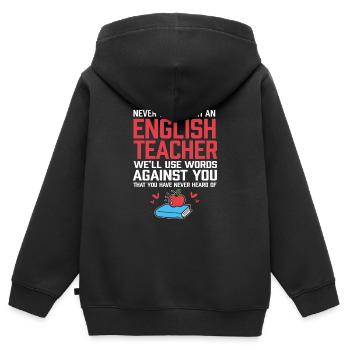 Grammaire - Sweat Premium à capuche zippé enfant bio - noir - Dos - AI Model Kid Male (0cm)