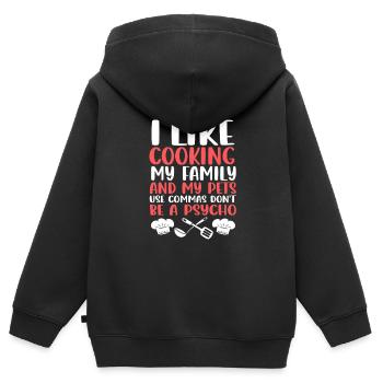 Grammaire Anglais Orthographe - Sweat Premium à capuche zippé enfant bio - noir - Dos - AI Model Kid Male (0cm)