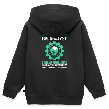 GIS Kartograf Geografie Geography Kartografie - Kinder Premium Organic Zip Hoodie - Schwarz - Hinten - AI Model Kid Male (0cm)