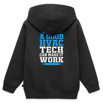 Air Conditioning Technician Technician Refrigeration Technician Heating - Kids Premium Organic Zip-up Hoodie - black - Back - AI Model Kid Male (0cm)