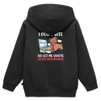Actifs d’agent d’assurance - Sweat Premium à capuche zippé enfant bio - noir - Dos - AI Model Kid Male (0cm)