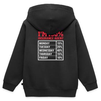 Assurance - Sweat Premium à capuche zippé enfant bio - noir - Dos - AI Model Kid Male (0cm)