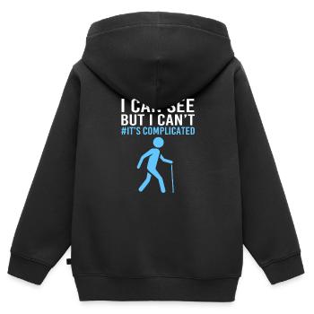 Blind Blindenschrift Braille - Kinder Premium Organic Zip Hoodie - Schwarz - Hinten - AI Model Kid Male (0cm)