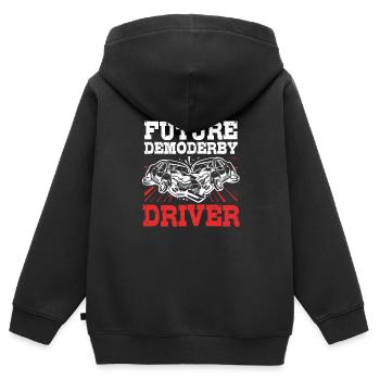Demolition Derby - Kinder Premium Organic Zip Hoodie - Schwarz - Hinten - AI Model Kid Male (0cm)