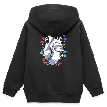 Nierenspender Spender Niere - Kinder Premium Organic Zip Hoodie - Schwarz - Hinten - AI Model Kid Male (0cm)