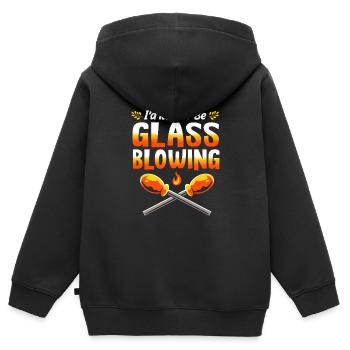 Glasbläser Glas - Kinder Premium Organic Zip Hoodie - Schwarz - Hinten - AI Model Kid Male (0cm)