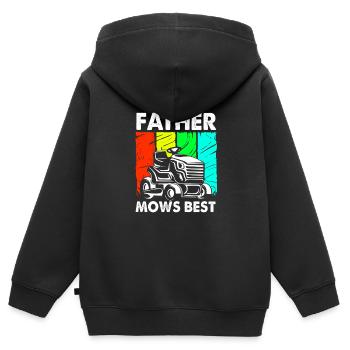 Rasenmäher Rasen (Wiese) - Kinder Premium Organic Zip Hoodie - Schwarz - Hinten - AI Model Kid Male (0cm)