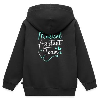 Medizin Mediziner MFA Team - Kinder Premium Organic Zip Hoodie - Schwarz - Hinten - AI Model Kid Male (0cm)