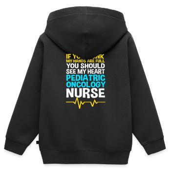 Kinderkrebs Krebs-Überlebender Krebs stinkt - Kinder Premium Organic Zip Hoodie - Schwarz - Hinten - AI Model Kid Male (0cm)